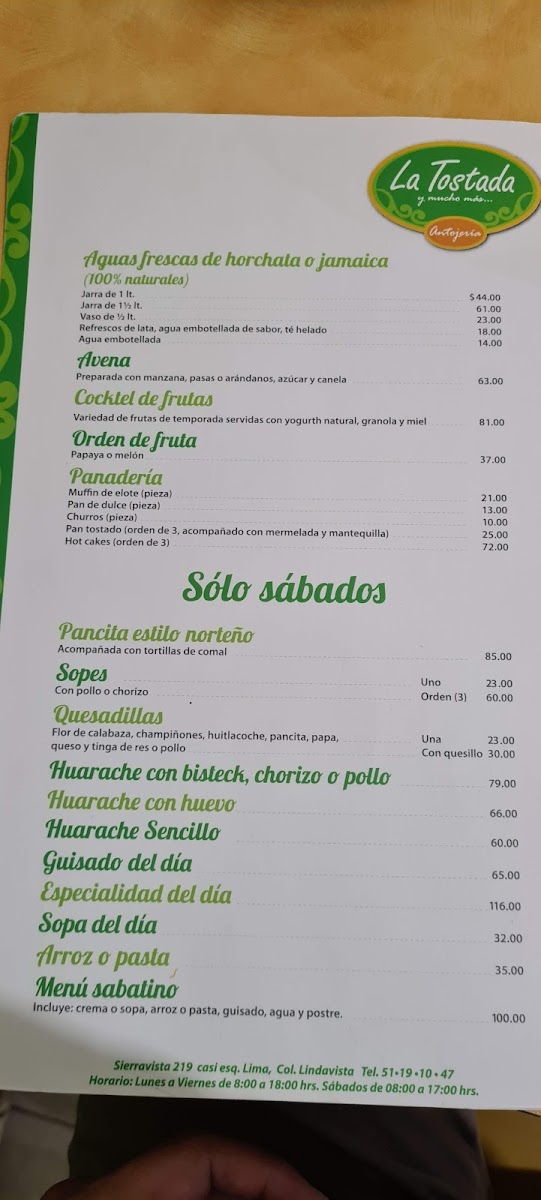 La Tostada y mucho más... Menu - Image 1