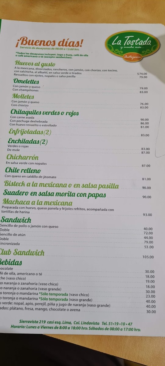 La Tostada y mucho más... Menu - Image 2